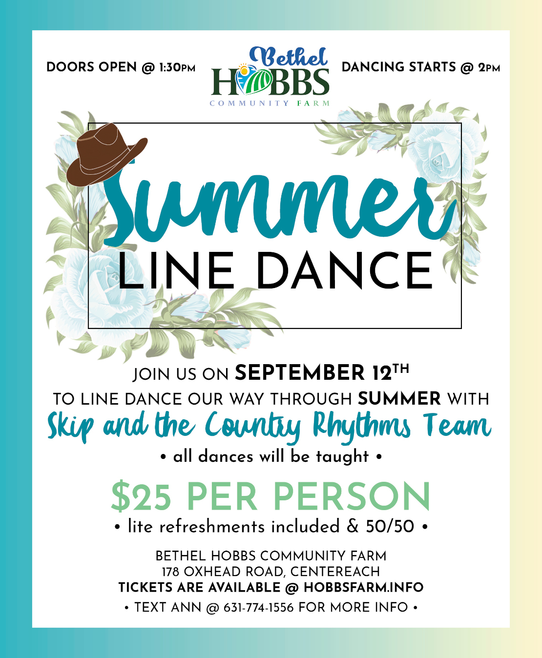 Summer Line Dancing at Bethel Hobbs Farm